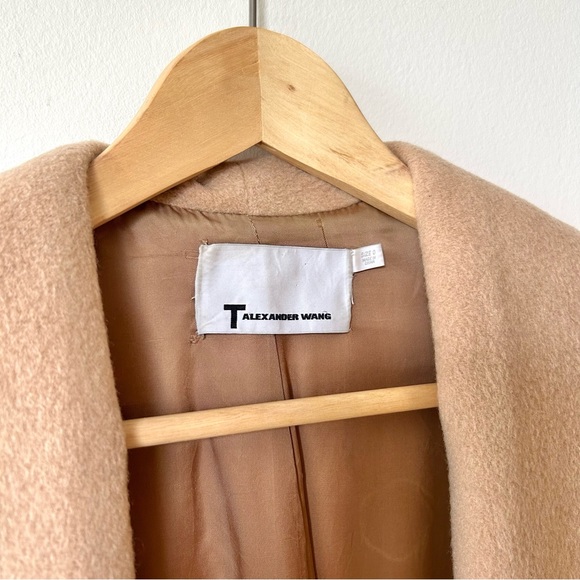 Alexander Wang Mohair Wool Shawl Collar Coat in Camel/Tan - Picture 3 of 4